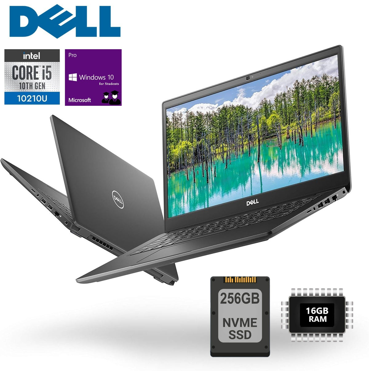Dell Latitude 3410 Intel Core i5-10210U | 16GB DDR4 RAM ; 256GB NVMe SSD | 14-inch HD Display | Windows 10 Pro Education | BLACK ~ USED – PRIME CONDITION