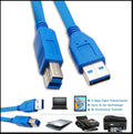 USB 3.0 Printer/Device Cable, 5 meters , Type A to Type B Male, SuperSpeed 5Gbps, Sync-N-Go, High Power Output, Gold-Plated Connectors, Universal Compatibility | Blue