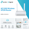 TP-Link Aginet XC220-G3 AC1200 Wireless XPON Router Dual-Band 1.2Gbps WiFi, 300Mbps 2.4GHz, 867Mbps 5GHz, GPON+EPON Dual Mode, 2× Gigabit LAN, MU-MIMO, EasyMesh, WPA3 Security, Parental Controls, TR-069/OMCI