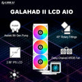 Lian Li GA Galahad II 360 AIO ARGB White Liquid Cooler With 2.88” IPS LCD, Asetek 8th Gen Pump, ARGB Daisy-Chained Fans, Screen Recording, L-Connect 3, 3600 RPM | GA2ALCD36W