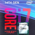 CPU Intel® Core™ i7-14700 – Core i7 14th Gen Raptor Lake 20-Core (8P+12E) 28-Threads ; LGA 1700 65W TDP ; 5.4 GHz Max Turbo Frequency ; Intel UHD Graphics 770 Processor | TRAY | 1 YEAR WARRANTY