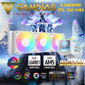 GAMDIAS CHIONE P5-360 WH AIO ARGB Liquid Cooler – 3.4” IPS LCD, 360mm Radiator, ARGB PWM Fans, Rotatable Display, Upgraded Cooling System, Universal Compatibility, Hidden Cable Routing, Motherboard Sync | WHITE