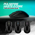 HyperX Pulsefire Haste 2 Core Wireless Gaming Mouse, 12,000 DPI, 100 Hours Battery Life, Dual Wireless, Lightweight 70g, RGB Lighting, TTC Gold Switches, NVIDIA Reflex Validated | BLACK