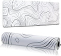 Hyde Nova White Marble XXL Mousepad 900×400×3mm – Smooth Precision Surface, Non-Slip Rubber Base, Stitched Edges, Water-Resistant, Minimal Topographic Design