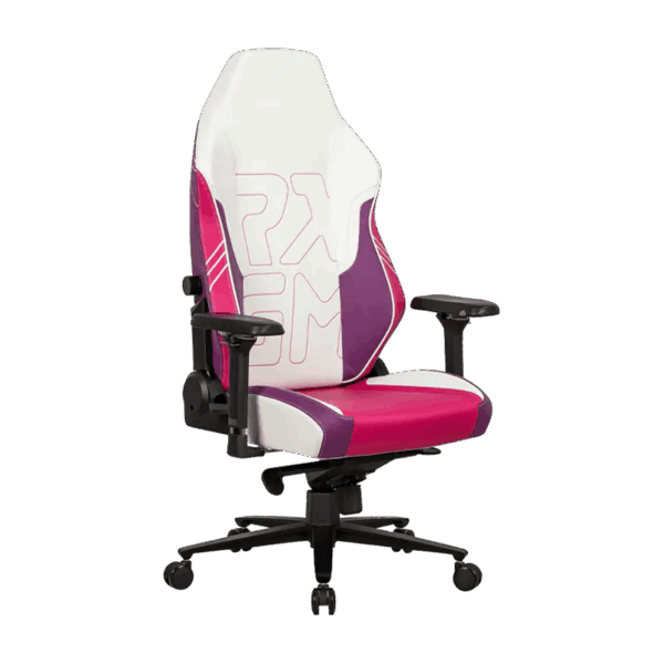 APEX SEAT TOKYO-GT Gaming Chair : Pro Racing Throne With Leather+Velvet+Suede Shell , 4D Armrest ,  Frog Mechanism & Class-4 Gas Lift , 90–141° Recline, 160 Kgs Max , Lumbar Pillow and Magnetic Headrest Included | WHITE & MAGENTA VARIANTS ~ AP-2108R