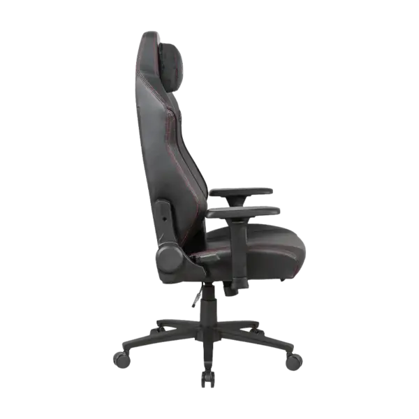 APEX SEAT SLENDERMAN Gaming Chair With PU Leather + Velvet + Suede Upholstery ,  90–155°  Recline , 2D Armrests,  Class 4 Gas Lift, Metal Frame , Memory Foam  , Backrest Cushion & Magnetic Headrest Included | SLEEK BLACK ~ AP-2155