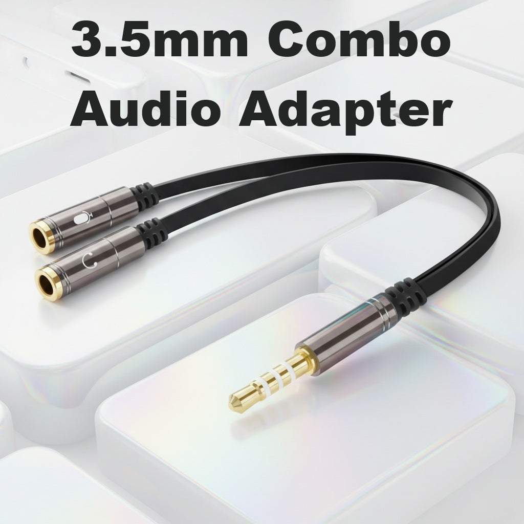 3.5mm Combo Audio Adapter Y Splitter TRRS Cable for PS4, Xbox One, Tablet, Mobile Phone, PC Gaming Headsets and Laptop