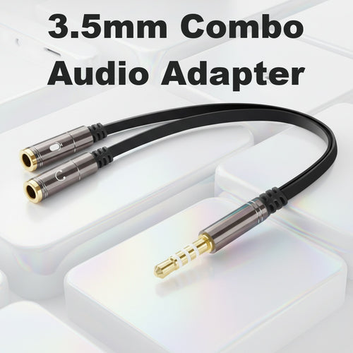 3.5mm Combo Audio Adapter Y Splitter TRRS Cable for PS4, Xbox One, Tablet, Mobile Phone, PC Gaming Headsets and Laptop