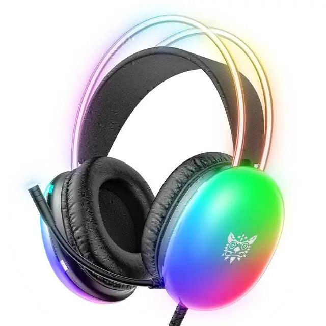 ONIKUMA X25 RGB Gaming Headset – Black, 50mm Drivers, 3D Stereo Sound, Noise-Canceling Mic, RGB Lighting, Deep Noise Reduction, USB + 3.5mm, 2m Cable