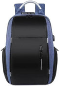 “EZ W001 15.6” Backpack EXP001 w/ USB Charging, Coded Lock, Reflective Design, Large Capacity, Oxford Fabric, Multi-Layer Storage for School & Travel | Blue”