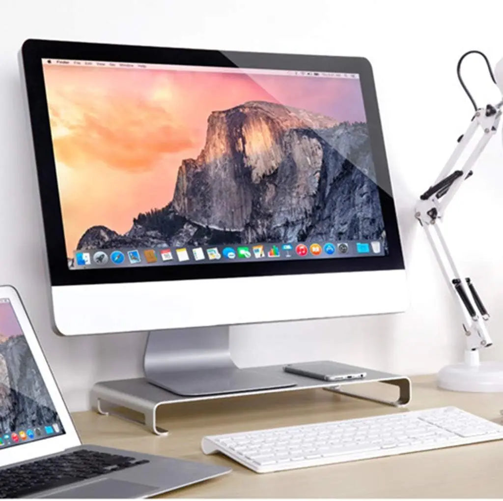 L11 Aluminum Monitor/Laptop Stand – Ergonomic Riser with 20kg Load Capacity & Space-Saving Design for Monitors, Laptops, and Office Devices