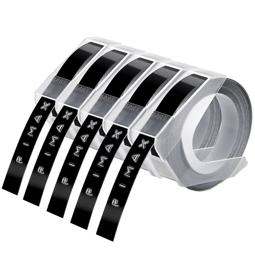 B90 9mm Black Label Printer Tape Roll – Durable Adhesive Label Roll for B90 Label Printer, Clear Print Output, Smudge-Resistant, Easy-Peel Design