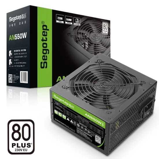 SEGOTEP AN550W 550W WHITE 80PLUS NON MODULAR POWERSUPPLY