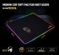 Genius GX-PAD 500S RGB Gaming Mouse Pad , Included 1.8m USB Cable – 3 Dynamic RGB modes and 7 Static lighting modes – Premium Smooth Surface, Non-Slip Rubber Base – 450 x 400 x 3mm