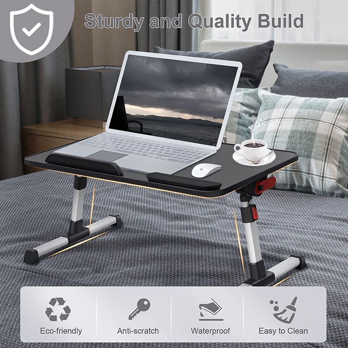 Laptop Table for Bed Height and Angle Adjustable | Multi Purpose  |  Foldable Laptop Stand