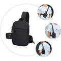 EZ EXP028 Sling Bag – Waterproof Oxford Nylon Crossbody with USB Port, Anti-Theft Design & Multi-Compartment Storage | Black