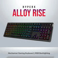 HyperX Alloy Rise Mechanical Gaming Keyboard – Full Size, Red Linear Switches, RGB, Hot-Swappable, Ambient Sensor, Gasket Mounted, 8K Polling, Wired