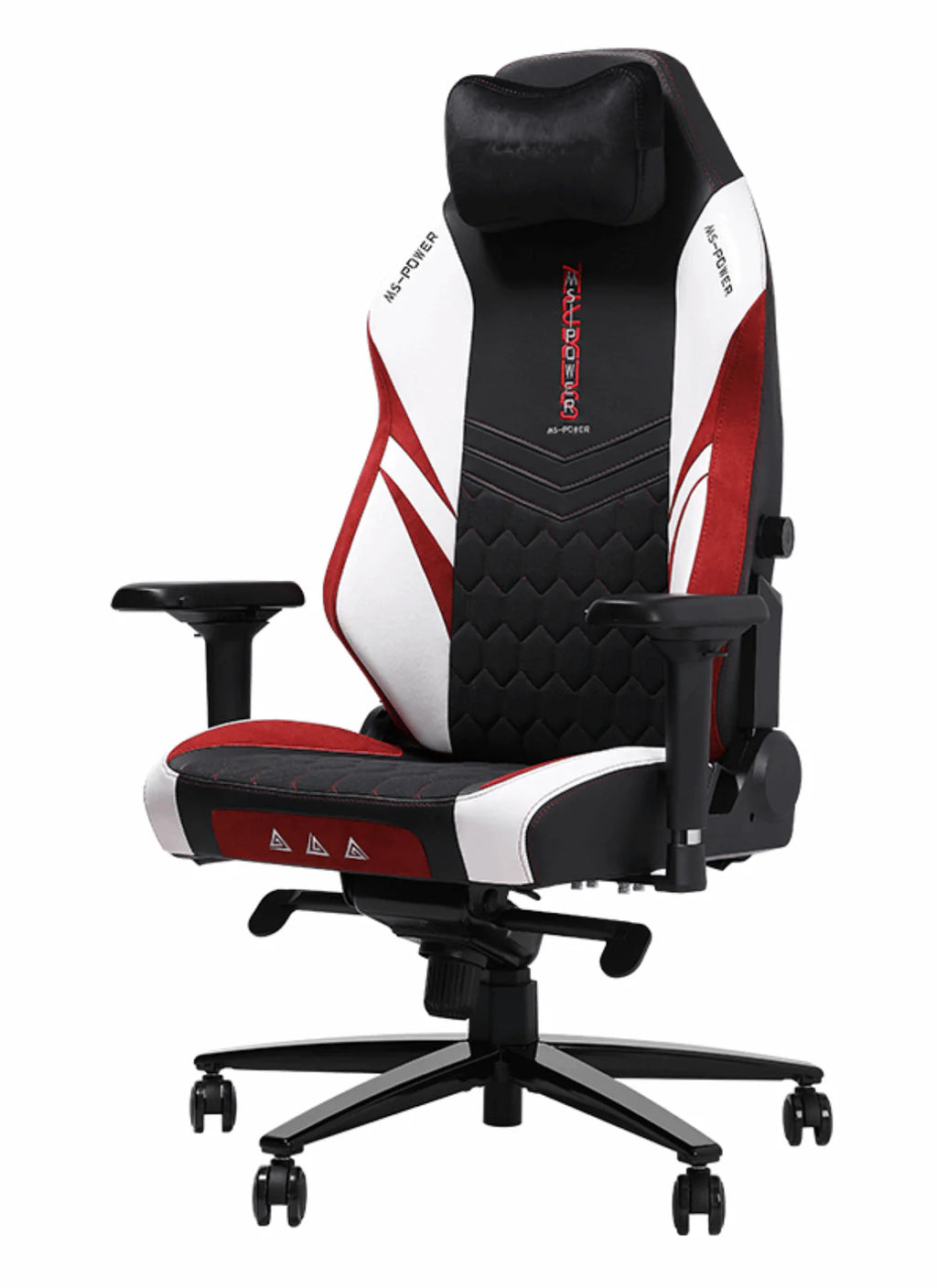 APEX SEAT “Ignition XL” Gaming Chair With 160KG Capacity, PU+Velvet+Suede Upholstery, Recline 90–141°, 4D Armrests, Magnetic Headrest, Class-4 Gas Lift, Frog Mechanism, Iron Base , ≤160KG Capacity| RACING BLACK RED WHITE