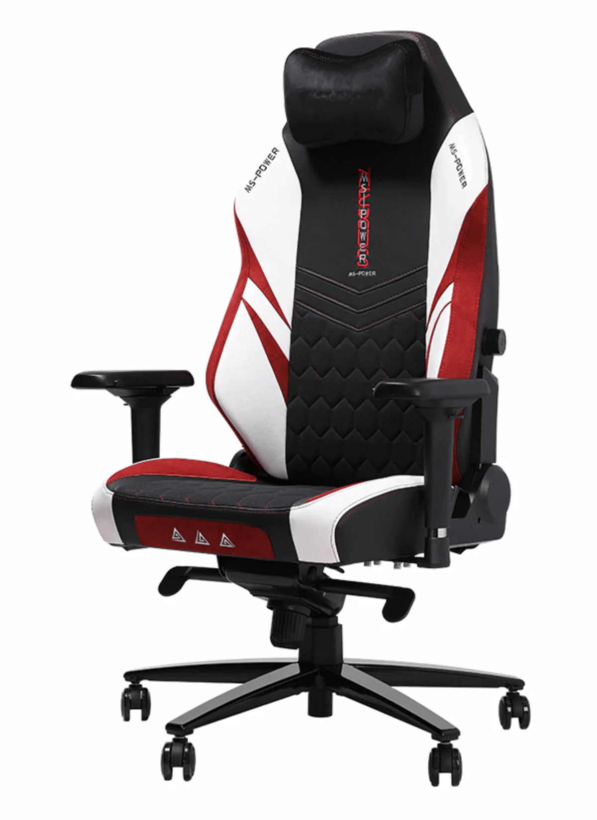 APEX SEAT “Ignition XL” Gaming Chair With 160KG Capacity, PU+Velvet+Suede Upholstery, Recline 90–141°, 4D Armrests, Magnetic Headrest, Class-4 Gas Lift, Frog Mechanism, Iron Base , ≤160KG Capacity| RACING BLACK RED WHITE