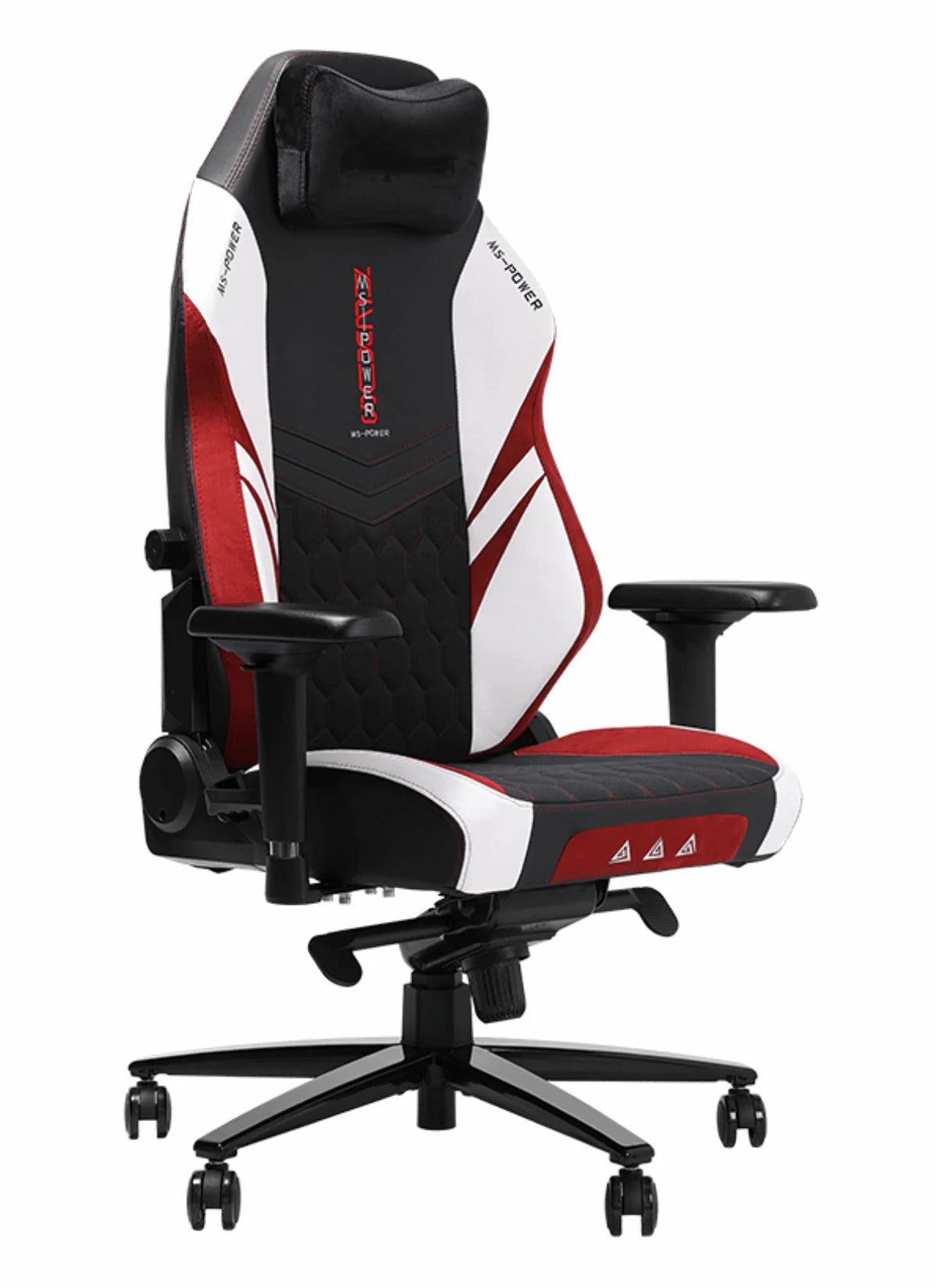 APEX SEAT “Ignition XL” Gaming Chair With 160KG Capacity, PU+Velvet+Suede Upholstery, Recline 90–141°, 4D Armrests, Magnetic Headrest, Class-4 Gas Lift, Frog Mechanism, Iron Base , ≤160KG Capacity| RACING BLACK RED WHITE