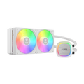 GAMDIAS AURA GL240 V2 Liquid CPU Cooler, ARGB 240 Radiator, 2 x 120mm PWM Fans, Mirror Style Pump for Intel/AMD Ryzen – WHITE