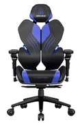 APEX SEAT EisenHart  Gaming Chair With 5D Chrome Armrests, Weight-Activated Recline, Customizable Multi-Tilt & Height , PU Casters, Matte Aluminum Base, Cashmere Leather Finish , 180KG Weight Capacity | Black with Indigo Accents