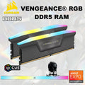 CORSAIR Vengeance RGB 32GB RAM Kit (2x 16GB) DDR5 6000MT/s CL38 1.35V Memory Kit With Ten-Zone RGB, AMD EXPO Ready, Intel XMP 3.0 Compatible , Aluminum Heatspreader | GREY CMH32GX5M2B6000Z38