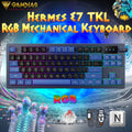 GAMDIAS Hermes E7 Wired 75% RGB Gasket Mechanical Keyboard With Red Switches, PBT Keycaps, Hot-Swap Support, Volume Knob, Anti-Ghosting, And N-Key Rollover, USB-A to Type-C Wired | ROYAL BLUE & GRAPHITE