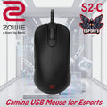 BenQ Zowie S2-C Symmetrical Gaming USB Mouse for Esports ,Weight-Reduced , Paracord Cable & 24-Step Scroll Wheel , Driverless , Matte Black Coating , Small Size Symmetrical Right-Handed