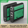 UGREEN Network & Telephone Cable Tester – RJ45 & RJ12 Compatibility, Multi-Port Design, Real-Time Status Indicators, Compact Pro Diagnostic Tool | NW167 10950