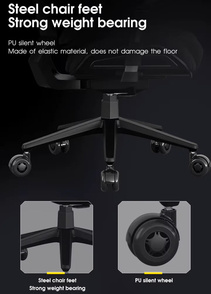 APEX SEAT EisenHart  Gaming Chair With 5D Chrome Armrests, Weight-Activated Recline, Customizable Multi-Tilt & Height , PU Casters, Matte Aluminum Base, Cashmere Leather Finish , 180KG Weight Capacity | Black with Indigo Accents