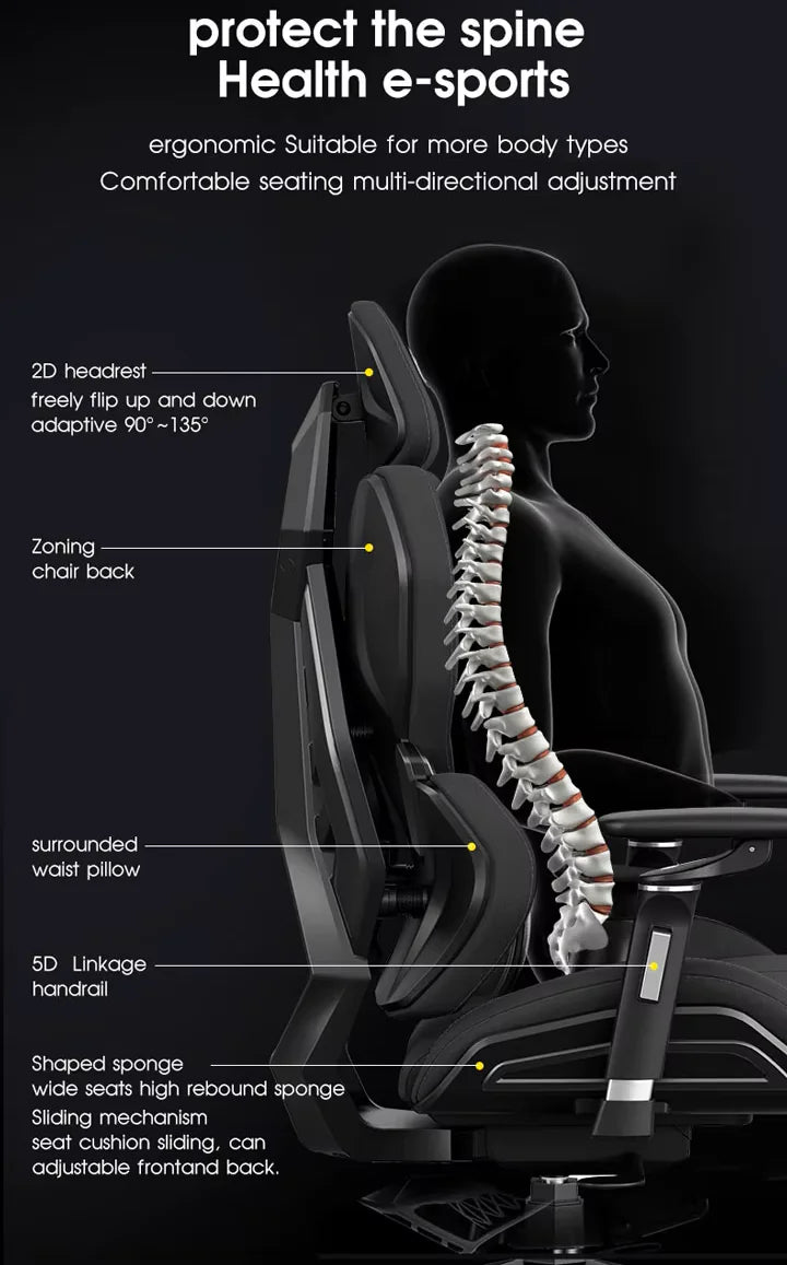 APEX SEAT EisenHart  Gaming Chair With 5D Chrome Armrests, Weight-Activated Recline, Customizable Multi-Tilt & Height , PU Casters, Matte Aluminum Base, Cashmere Leather Finish , 180KG Weight Capacity | Black with Indigo Accents