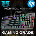 HP GK100F Mechanical Wired RGB Keyboard, Blue Switch, Adjustable 6 Keys & 104 Keys Anti-Ghosting, Suspended Key Caps, High Compatibility | Black ; GK100F