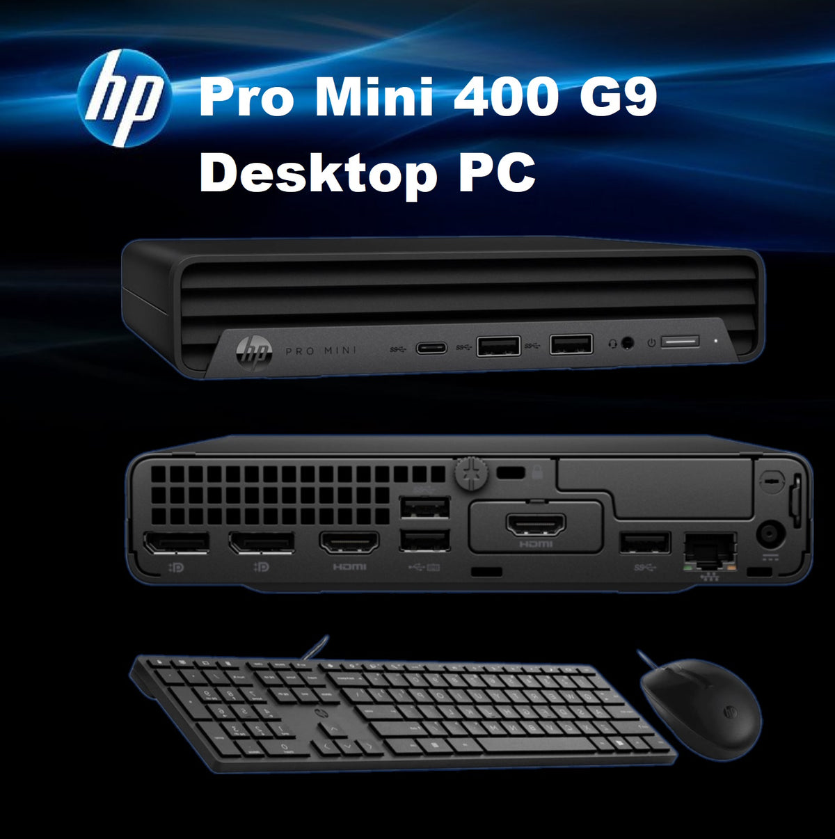 HP Pro Mini 400 G9 Desktop PC (935X2EA) Intel® Core™ i7-13700T with Intel® vPro® | 8 GB DDR4 RAM , 512 GB NVMe™ SSD | Intel® UHD Graphics 770 | Intel® Wi-Fi 6E & Bluetooth® 5.3 | HP 125 Wired Keyboard & Mouse | DOS
