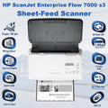 HP ScanJet Enterprise Flow 7000 s3 L2757A Sheet-Feed Scanner, 75ppm 150ipm Duplex, 80-Sheet ADF, 600dpi, OCR, TWAIN ISIS, USB 3.0, 7,500 Page Duty Cycle | WHITE