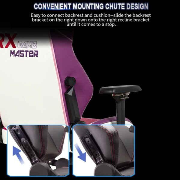 APEX SEAT TOKYO-GT Gaming Chair : Pro Racing Throne With Leather+Velvet+Suede Shell , 4D Armrest ,  Frog Mechanism & Class-4 Gas Lift , 90–141° Recline, 160 Kgs Max , Lumbar Pillow and Magnetic Headrest Included | WHITE & MAGENTA VARIANTS ~ AP-2108R