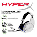HyperX HHSS1C-KB-WT/G Cloud Stinger Core – Wireless Gaming Headset, for PS4, PS5, PC, Lightweight, Durable Steel Sliders, Noise-Cancelling Microphone | WHITE OPEN BOX