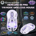 GravaStar Mercury M1 Pro Lavender Purple Gaming Mouse, PAW3395, 26000 DPI, 650 IPS, Tri Mode Wireless, 4K Polling Support, 5 Programmable Buttons, RGB, Magnesium Frame 88g