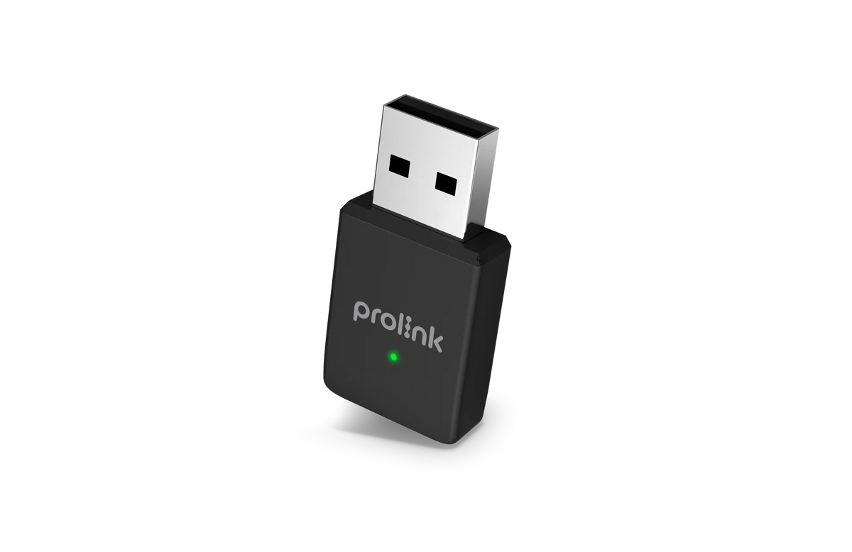 Prolink AX900 Wi-Fi 6 Dual Band USB Adapter DH-5106U With MU-MIMO OFDMA 600Mbps 5GHz 286Mbps 2.4GHz USB 2.0 Built-In Driver Windows 10 11 Linux Client AP Mode Compact Design