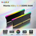 V-Color Manta XSky RGB DDR5 16GB 6000MT/s CL30 1.35V EXPO RAM Kit (2x 8GB), SK Hynix IC, AMD AM5 Optimized, RGB Sync, On-Die ECC, High Performance Gaming Memory | BLACK ~ TMXSAL8G60830KWK
