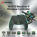 FANTECH WGP12 Revolver II Wireless Gaming Controller, 2.4GHz Dual Mode With Wired Option, 17 Buttons, Dual Vibration, 600mAh Rechargeable Battery, For PC And PS3 | Green