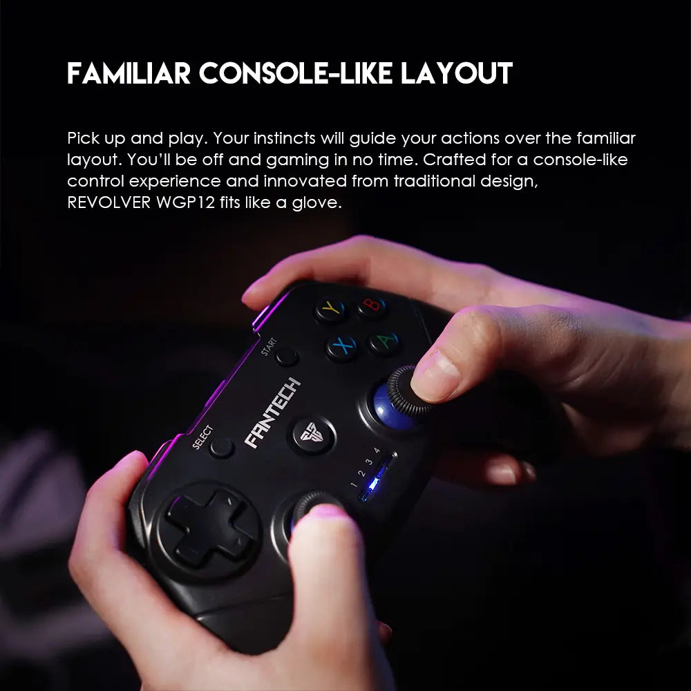 FANTECH WGP12 Revolver II Wireless Gaming Controller, 2.4GHz Dual Mode With Wired Option, 17 Buttons, Dual Vibration, 600mAh Rechargeable Battery, For PC And PS3 | Green