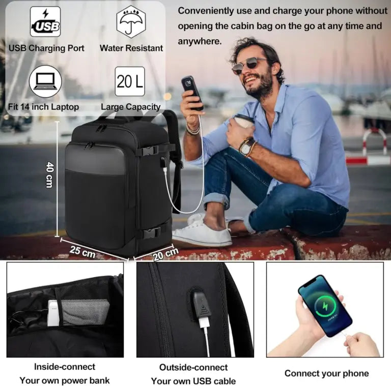 cabin-backpack-with-usb-charging-port-40x20x25cm-20l-14-inch-laptop-fit-under-seat-carry-on-anti-the
