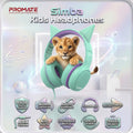Promate Simba Kids Wired Headphones, Over-Ear Hi-Definition SafeAudio Wired Headset, 85dB Safe Audio, Foldable Adjustable Headband, 40mm Drivers, 3.5mm AUX Audio Sharing Headset For Kids & Tablets