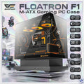 darkFlash FLOATRON F1 M-ATX Gaming PC Case, Back-Connect Compatible, Type-C, ARGB PWM Fans, 360mm Radiator Support, 350mm GPU Clearance | Black