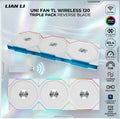 LIAN LI UNI FAN TL Wireless 120 Triple Pack Reverse Blade White 120mm ARGB PWM Case Fans , 2.4GHz Wireless Sync , Daisy Chain , L-Connect 3 | 12RTL1W3W