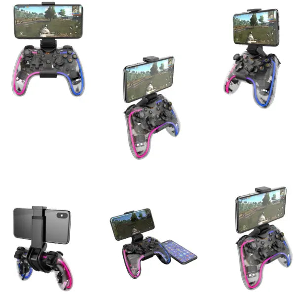 Havit G180BT Transparent RGB Wireless Gamepad, Bluetooth 5.0 + EDR, Dual Vibration, 800mAh Battery, 5–10 Hours, For Android, Windows, And Smart TVs.