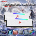 KINGBANK Soarblade RGB 32GB DDR5 Kit 6400MT/s (2×16GB) U-DIMM Memory, CL32, 1.4V, XMP 3.0, AMD EXPO, SK Hynix, 2mm Aluminum Heatsink | WHITE ~ K5.01.FLM5FD9301