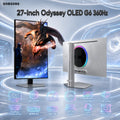 Samsung 27-Inch Odyssey OLED G6 QHD 360Hz Gaming Monitor, 0.03ms GTG, QD-OLED, HDR10+ Gaming, OLED Glare Free, FreeSync Premium Pro, HDMI 2.1, DP 1.4, USB 3.0, HAS Pivot | SILVER ~ G60SD
