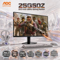 AOC 25G50Z 24.5-Inch FHD Fast IPS Gaming Monitor, 260Hz OC/240Hz Native, 1ms GtG, 0.3ms MPRT, HDR10, Adaptive-Sync, HDMI 2.0, DisplayPort 1.4, VESA 100 × 100 | Black